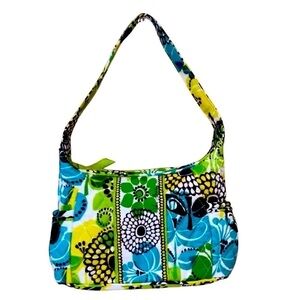 Vera Bradley Small Shoulder Bag Limes Up Yellow/Lime Green/Black/White EUC